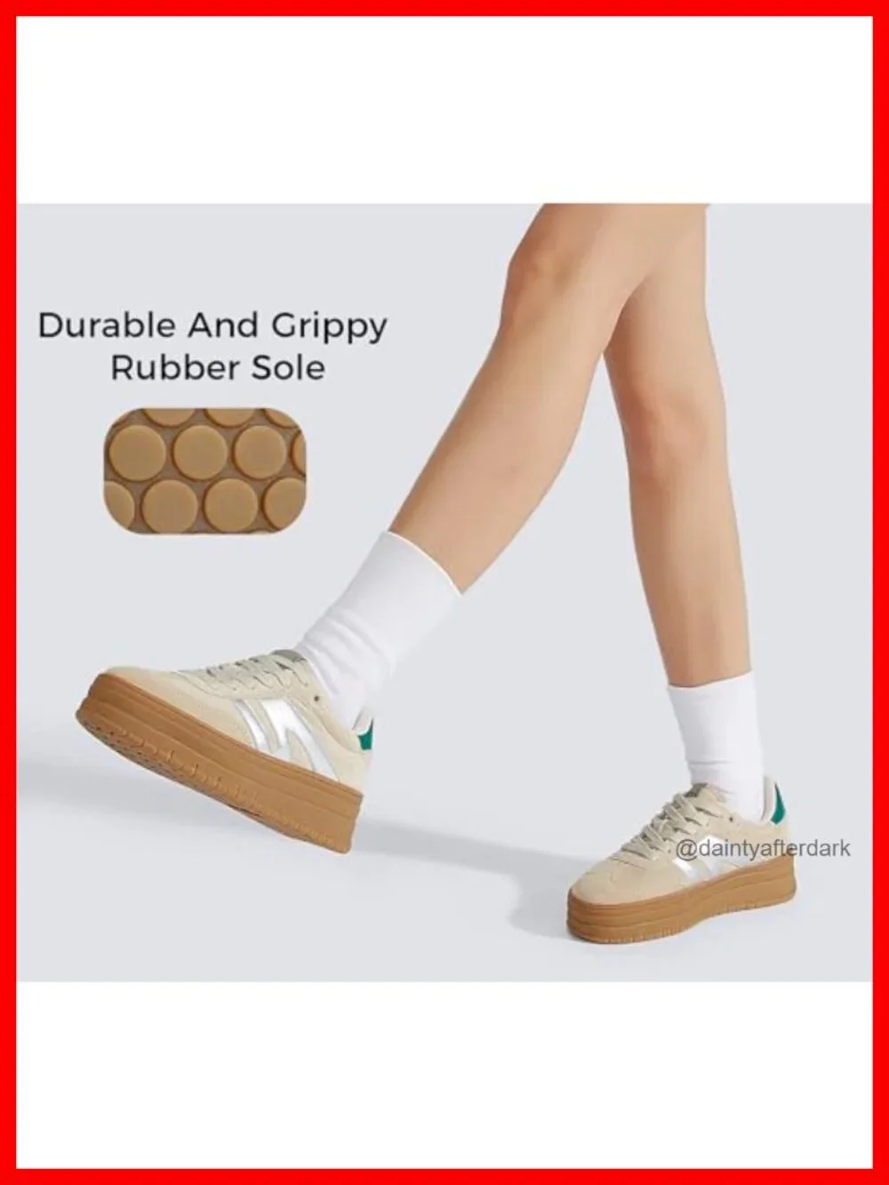 Women Platform Sneakers Faux Leather Suede Slip Resistant Cushioned